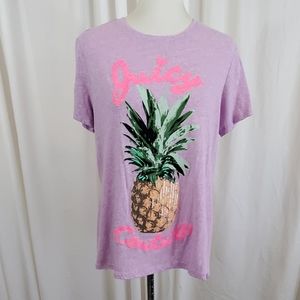🟢$10 SALE JUICY COUTURE Purple Pineapple T Shirt